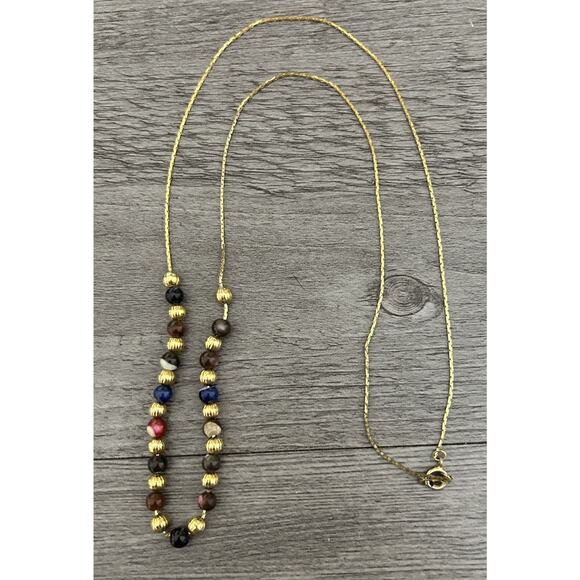 Gold Tone Beaded Necklace - Picture 2 of 2